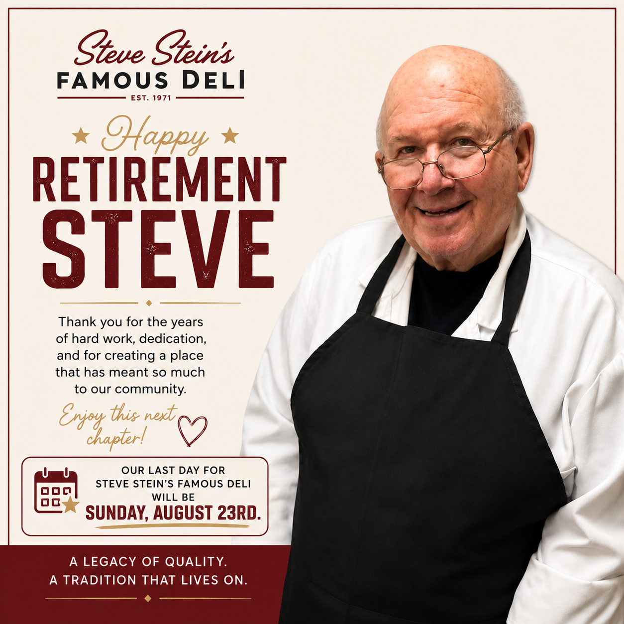 Steve Steins updated last day design